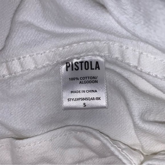 Pistola “Icebreaker” Jean‎ Jacket White  Denim Button Down Women’s Size Small - Picture 6 of 7